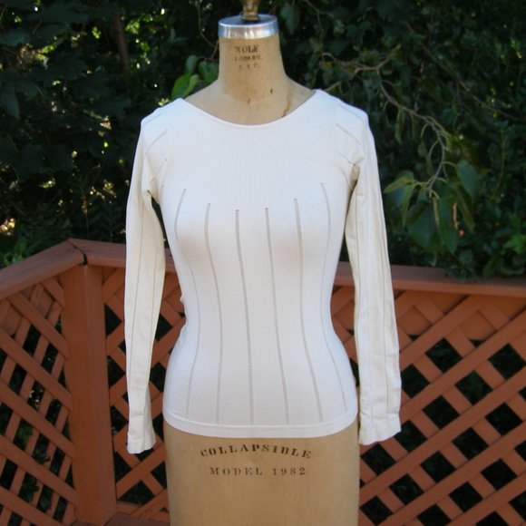 NEW M heart M Ivory stretch Long sleeve tee ONE SIZE fits up to M/8 - Picture 1 of 11